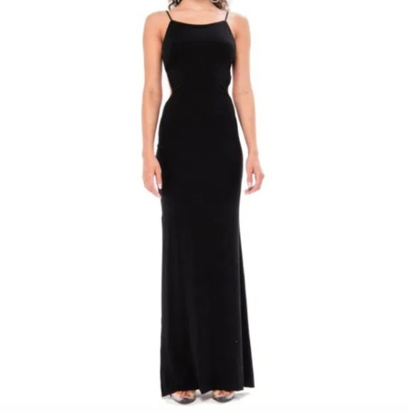 Kikiriki STRAPS OPEN BACK BLACK LONG DRESS XS/S - Picture 6 of 6